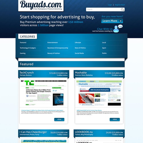 BuyAds.com marketplace and landing pages!