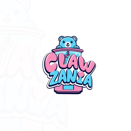  claw machine arcade logo design concept