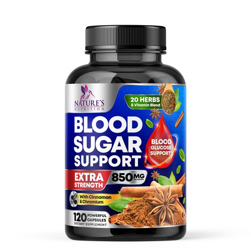 Blood Sugar Support Label Design
