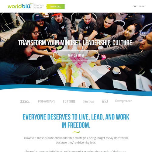 Design an Inspiring Website For Companies Building Workplace Cultures Based in Freedom