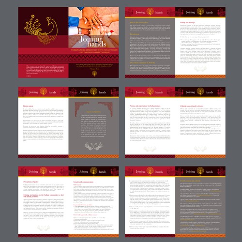 Graphic design for a booklet about Indian culture