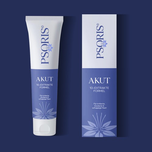 Clean Package design for a cream against psoriasis