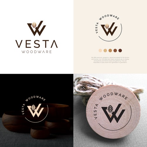 Vesta Woodware logo design