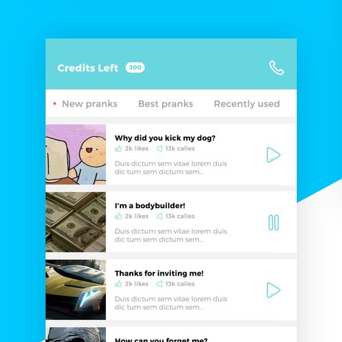 Concept for a prank calling app
