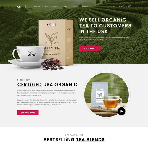 Design for Vi-xi.com, a new organic tea brand from Vietnam