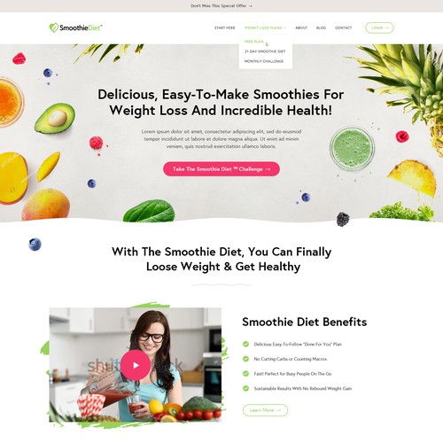 Web Design For Health and Nutrition Brand