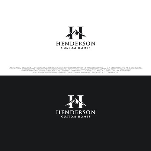BOLD LOGO FOR CUSTOM HOME BUILDING. HENDERSON CUSTOM HOMES
