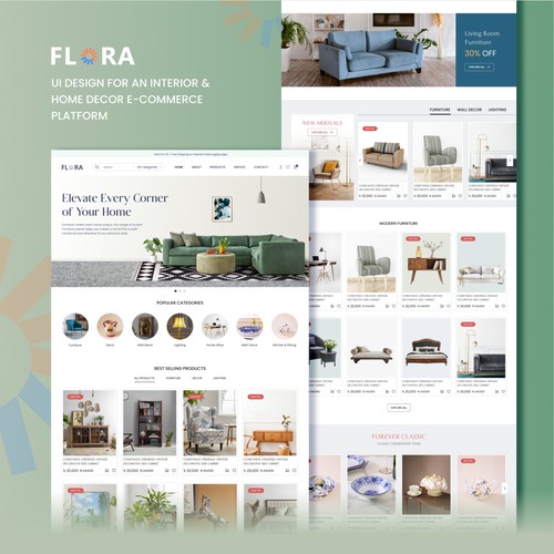 UI Design for an interior and home decor platform