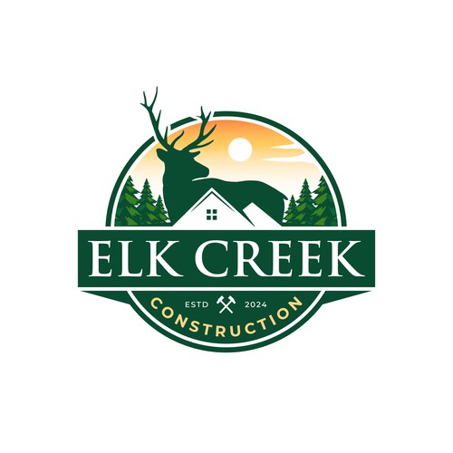 Elk Creek Construction Vintage Logo