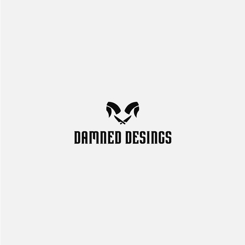 "The damned" logo for a manufacturer of knives.