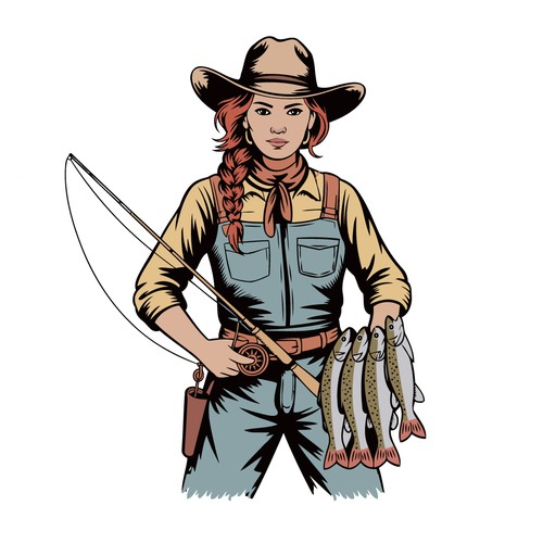 Western flyfishing Illustration