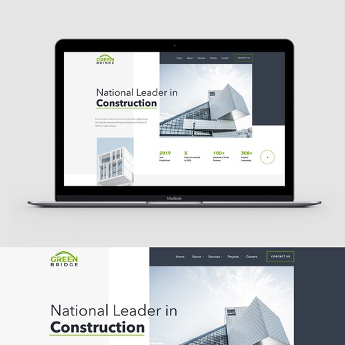 Contemporary Construction Company Website Design