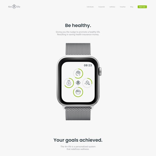 Minimalist Landingpage for a health App 