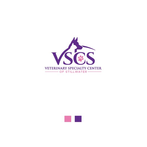 Design a modern and feminine logo for a specialty veterinary practice