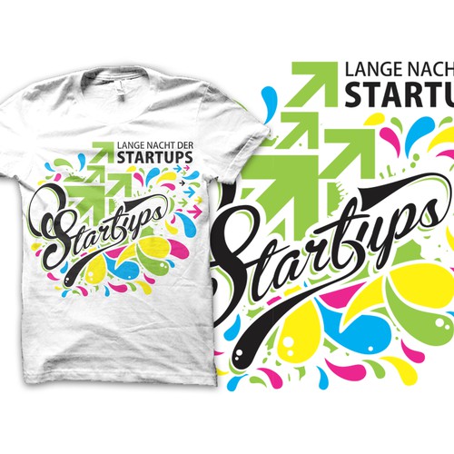 Create a colorful T-Shirt as a memorabilia for the startup event