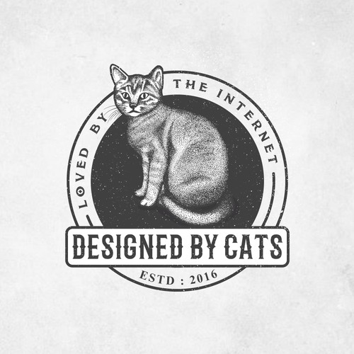 Designed by Cats, Loved by the Internet Logo Design