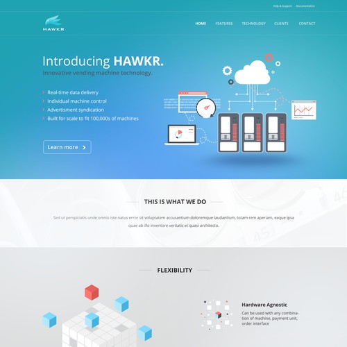 Clean layout for tech startup company