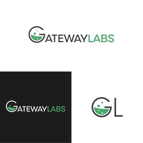 Typographic logo concept for a laboratory