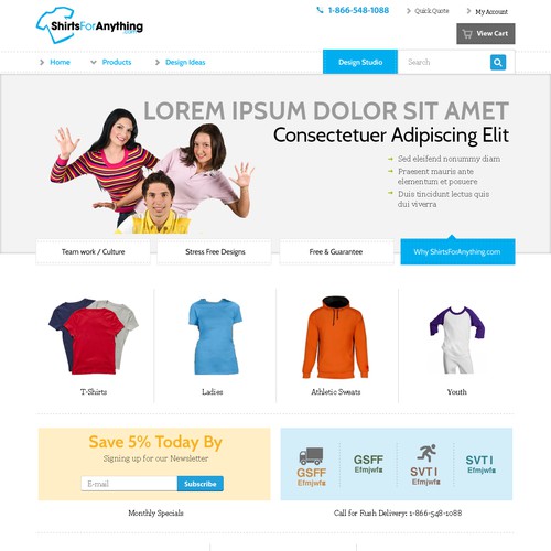 Custom Shirt Site with a lot of the concept provided