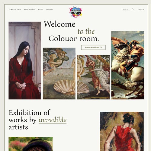 Art Gallary website homepage