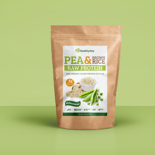 Raw organic plant based protein label