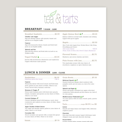 Food menu