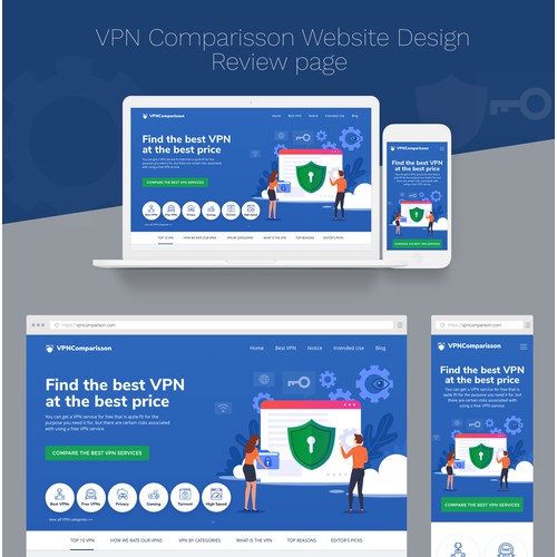 Webpage Design for VPN Comparison website website