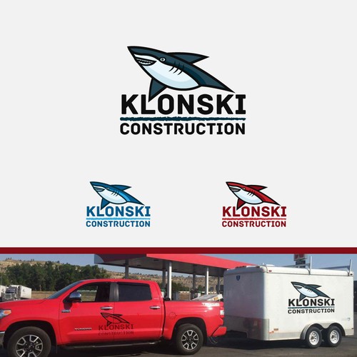 Shark logo for a construction company