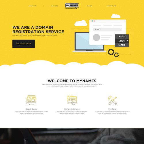 web design concept for MyNames