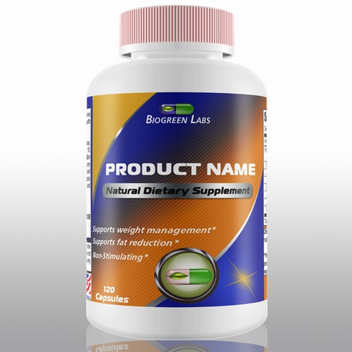 Modern health supplement label design