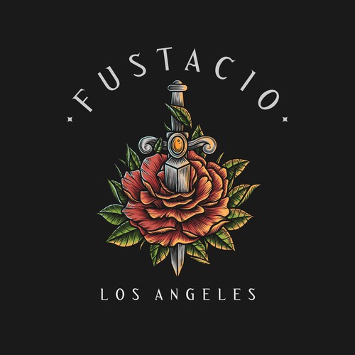 Tattoo style logo for Fustacio