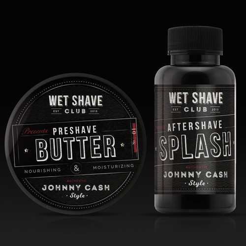 Vintage barber-style packaging for Wet Shave Club