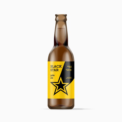 Label design for 'Black Star' - a craft beer brand from Ghana