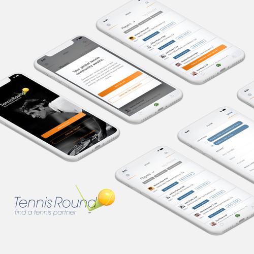 iPhone app design for Tennis Social Network