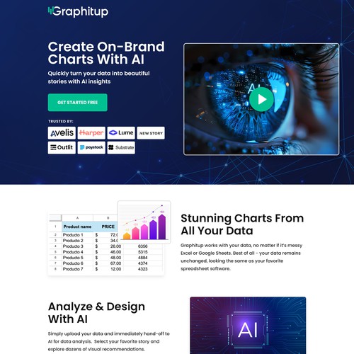 Landing page design