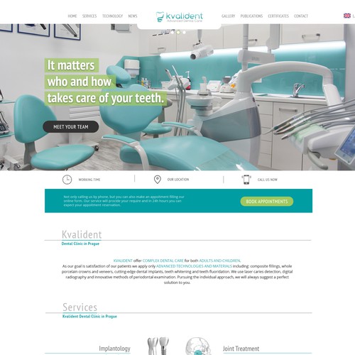 Website design for a dental clinic