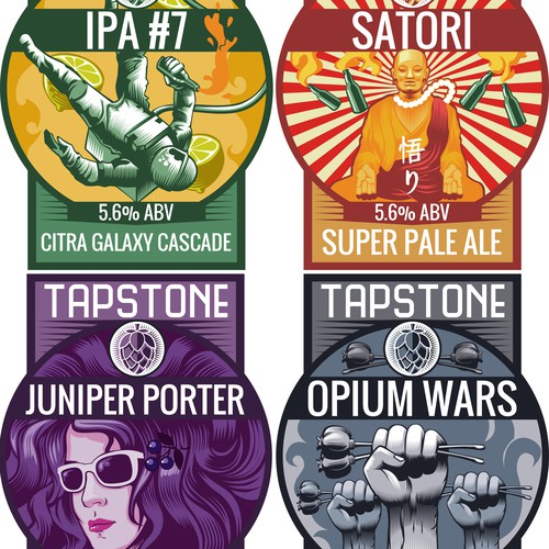 Pump clip label design for Tapstone