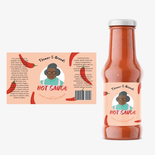Label design for a hot sauce