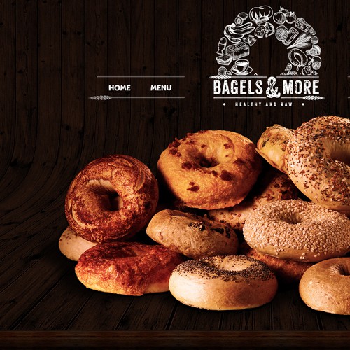 Homepage design for a bagel place