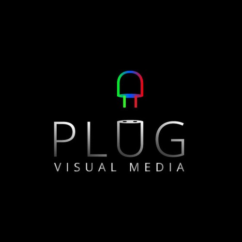 Create a logo to convey visual creativity, good composition for Plug Visual Media