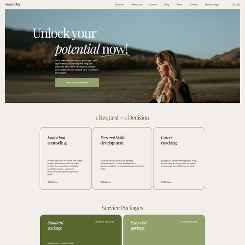 Personal Website for Life Coach Service Page