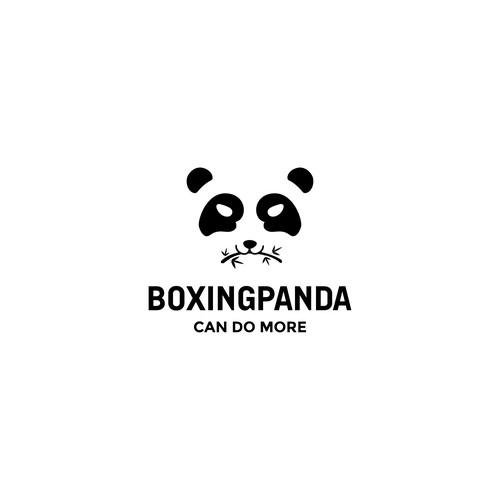 Smart panda in negative space logo 