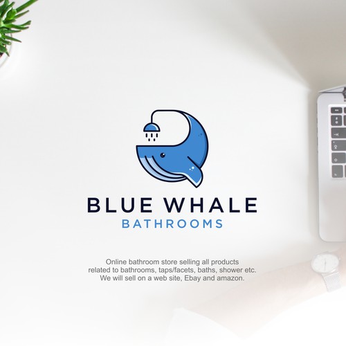 Blue Whale Bathrooms Logo Design