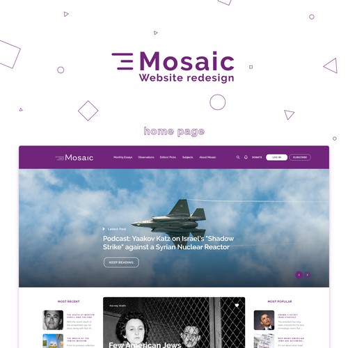 Website redesign for Mosaic