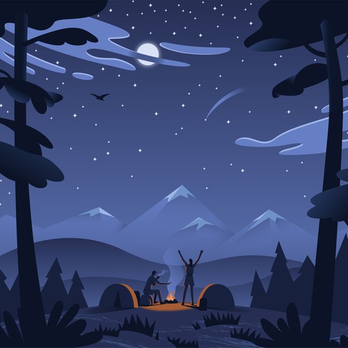 Camping and Hiking illustration