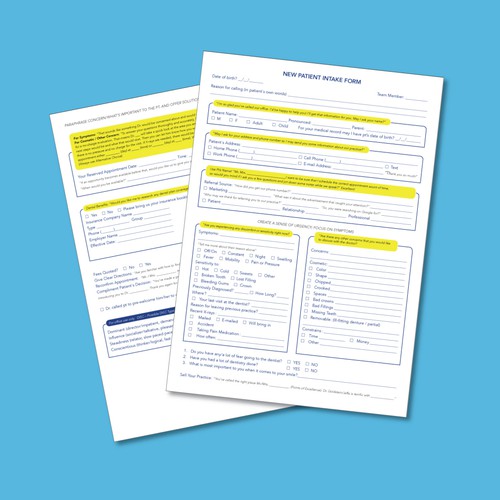 Patient Intake Form Page Design