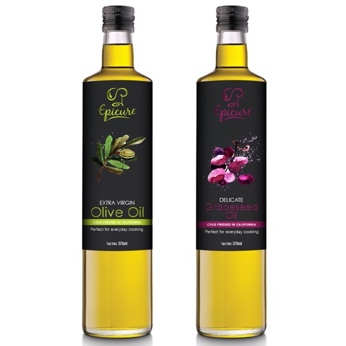 Olive Oil & Grapeseed Oil Label design. 