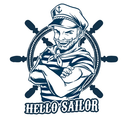 Design a Hot sexy bearded sailor T Shirt