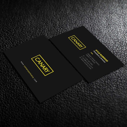 an elegant business card for Canary Consulting