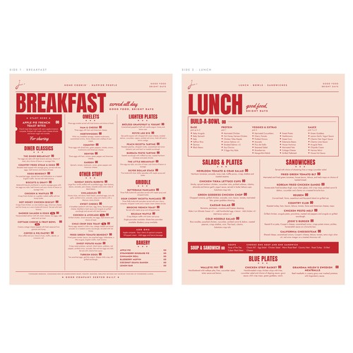 Josie's diner breakfast and lunch menu